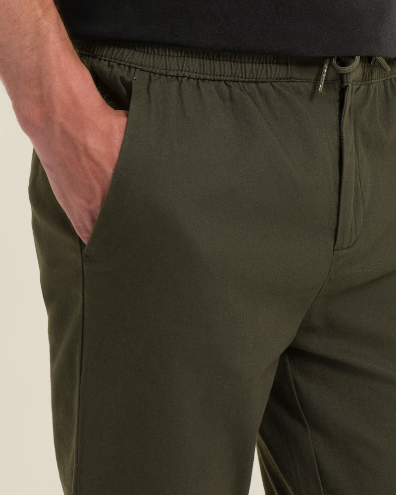 Drawstring Waist Slim Fit Chino Trouser