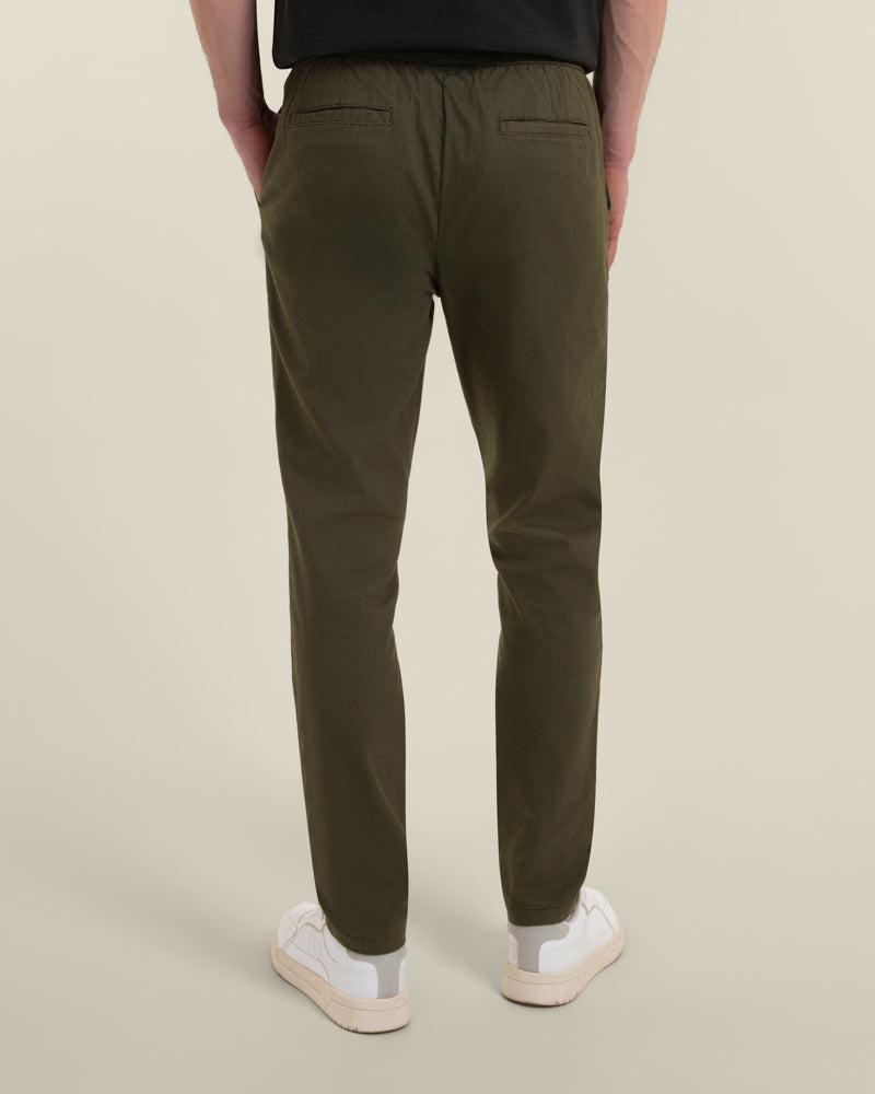 Drawstring Waist Slim Fit Chino Trouser