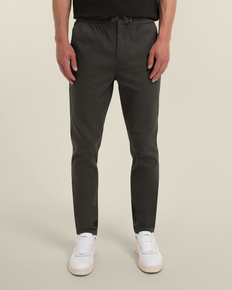 Drawstring Waist Slim Fit Chino Trouser
