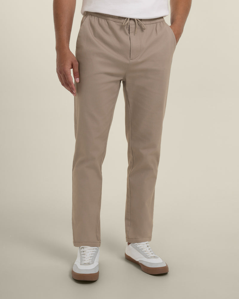 Drawstring Waist Slim Fit Chino Trouser