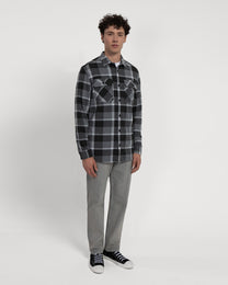 Grey Melange Check Jersey Casual Overshirt