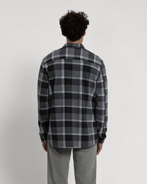 Grey Melange Check Jersey Casual Overshirt