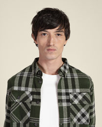 Green Check Jersey Casual Overshirt