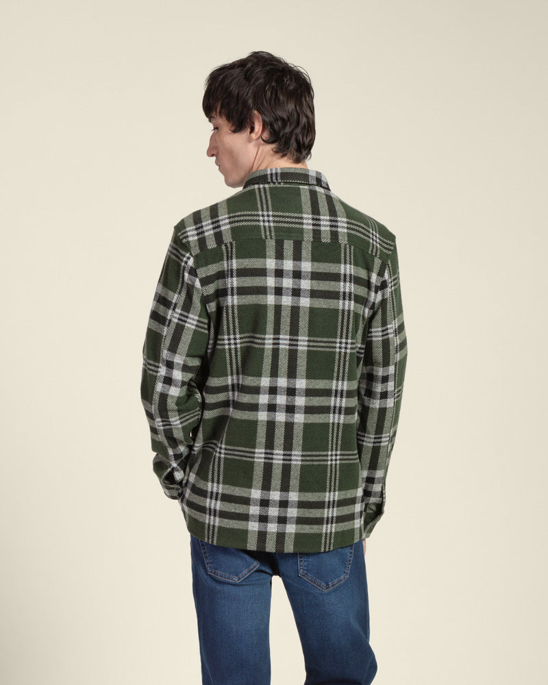 Green Check Jersey Casual Overshirt
