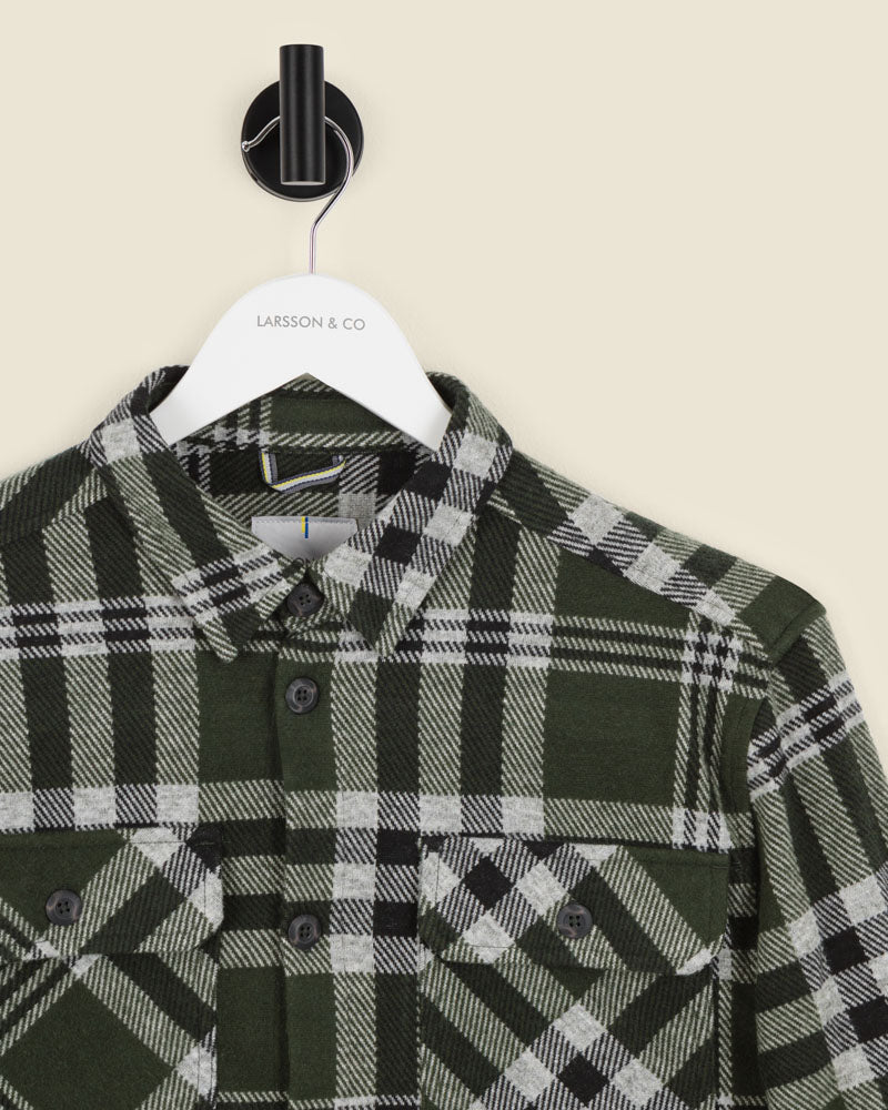 Green Check Jersey Casual Overshirt