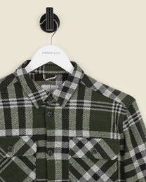 Green Check Jersey Casual Overshirt
