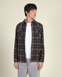 Navy Check Jersey Casual Overshirt
