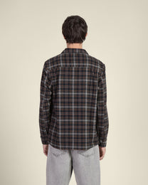 Navy Check Jersey Casual Overshirt