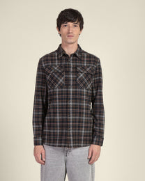 Navy Check Jersey Casual Overshirt