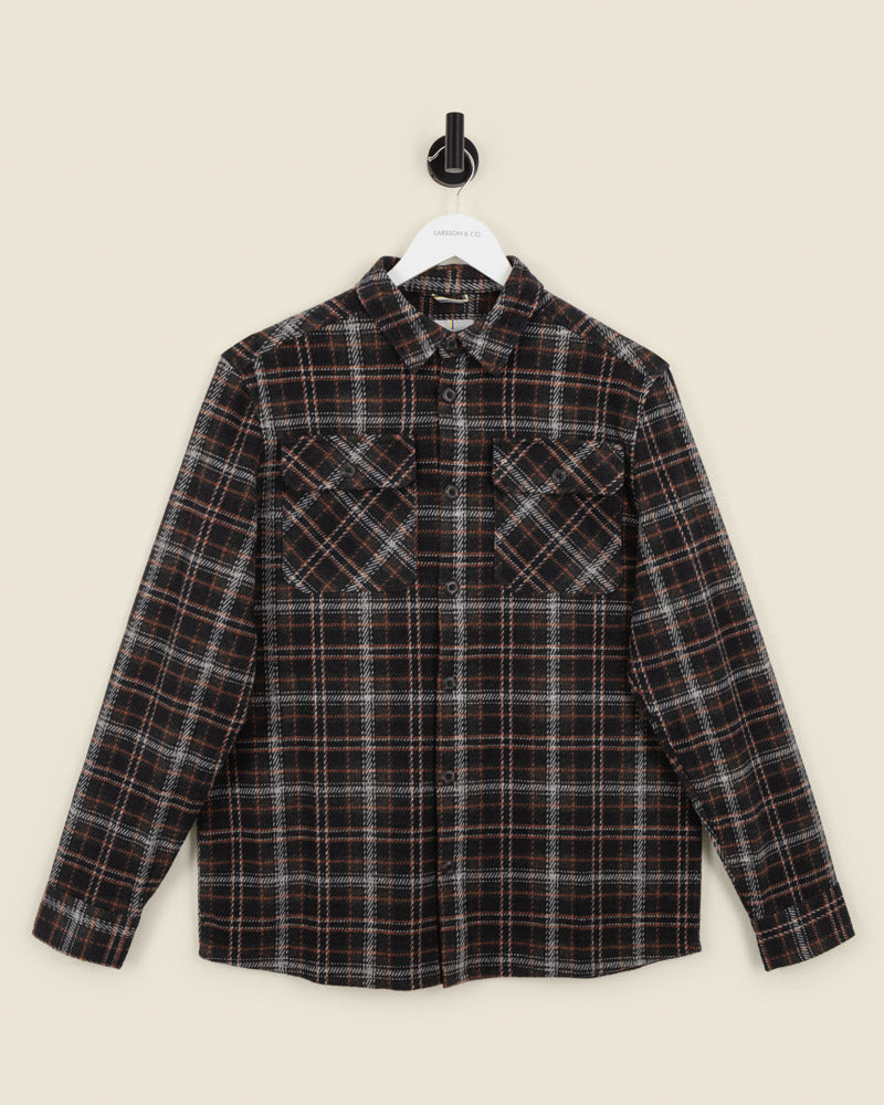 Navy Check Jersey Casual Overshirt