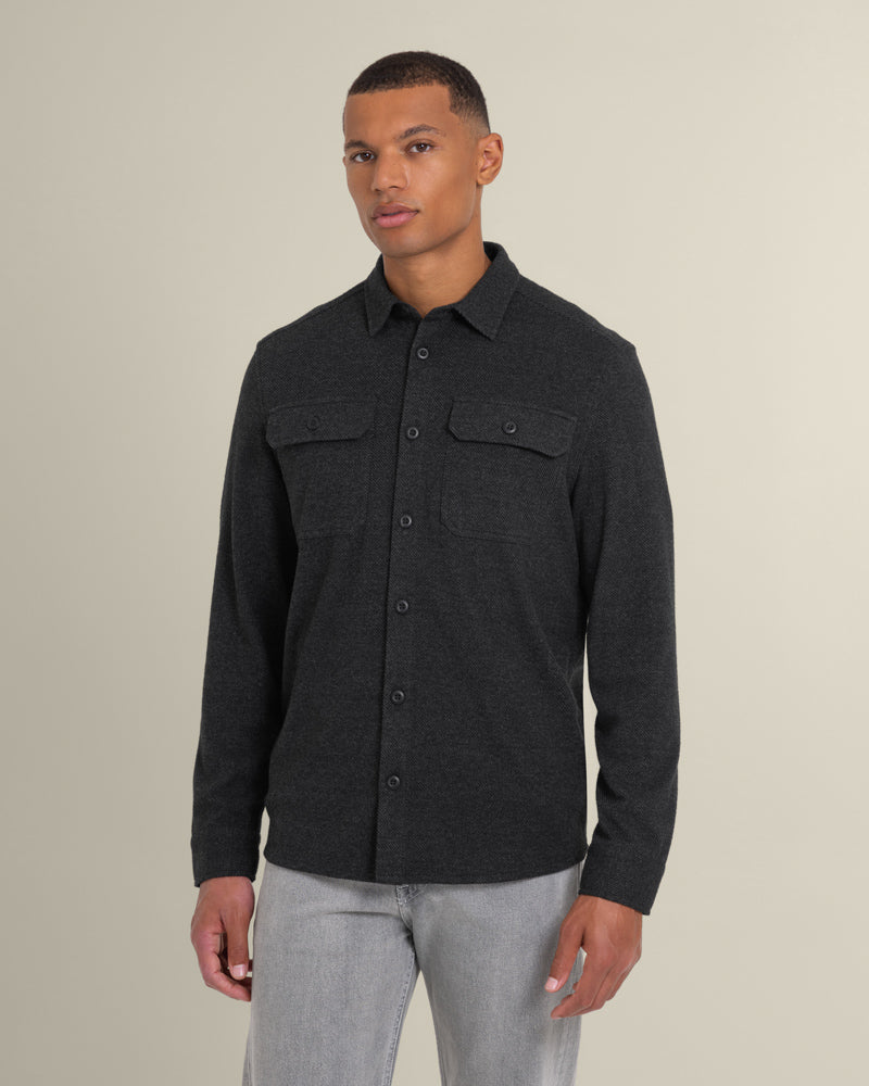 Larsson &amp; Co Men’s Ribe Charcoal Jersey Casual Overshirt
