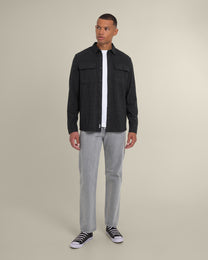 Larsson &amp; Co Men’s Ribe Charcoal Jersey Casual Overshirt