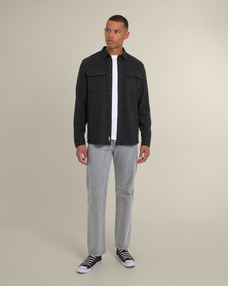 Larsson &amp; Co Men’s Ribe Charcoal Jersey Casual Overshirt