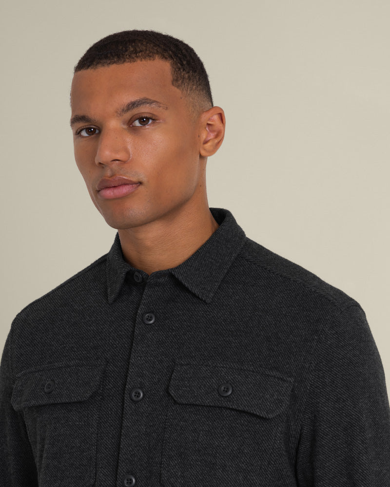 Larsson &amp; Co Men’s Ribe Charcoal Jersey Casual Overshirt