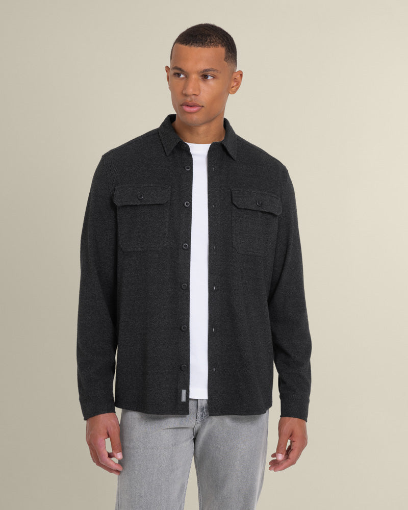 Larsson &amp; Co Men’s Ribe Charcoal Jersey Casual Overshirt
