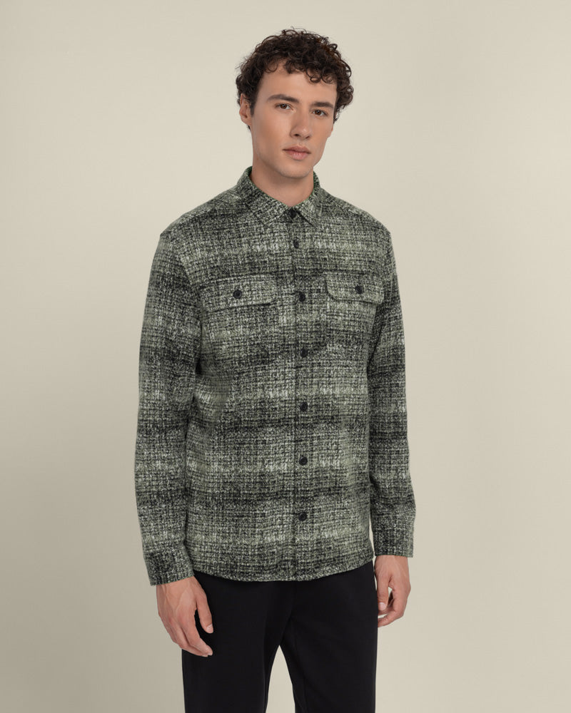 Dragor - Shadow Check Jersey Casual Overshirt
