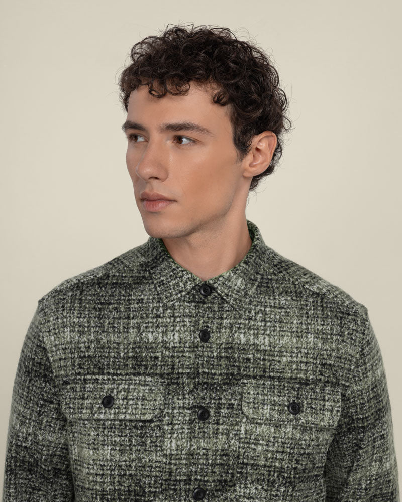 Dragor - Shadow Check Jersey Casual Overshirt