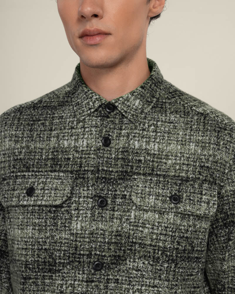 Dragor - Shadow Check Jersey Casual Overshirt