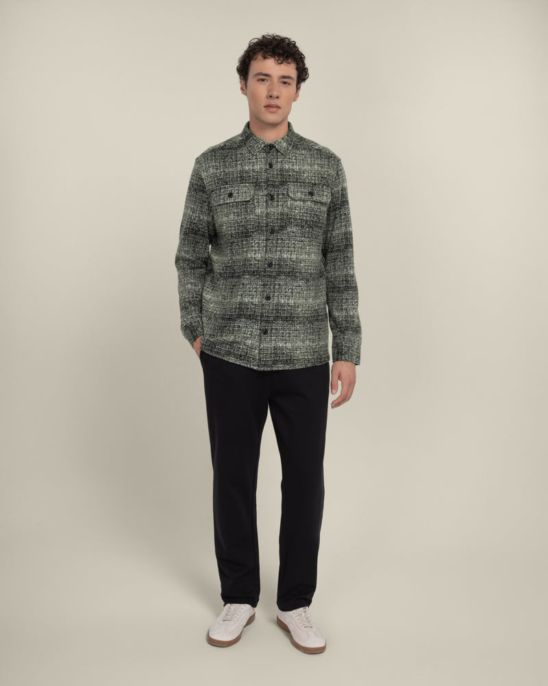 Dragor - Shadow Check Jersey Casual Overshirt