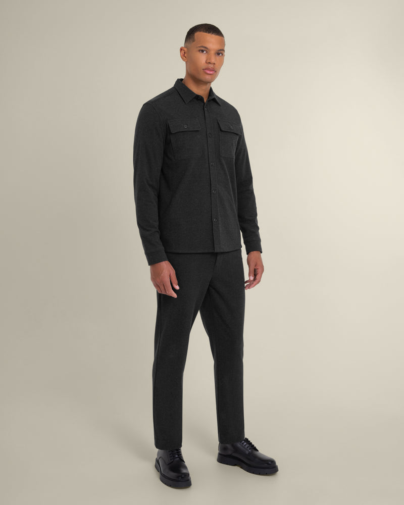 Larsson &amp; Co Men’s Malov Charcoal Jersey Casual Overshirt