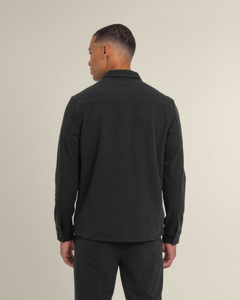 Larsson &amp; Co Men’s Malov Charcoal Jersey Casual Overshirt