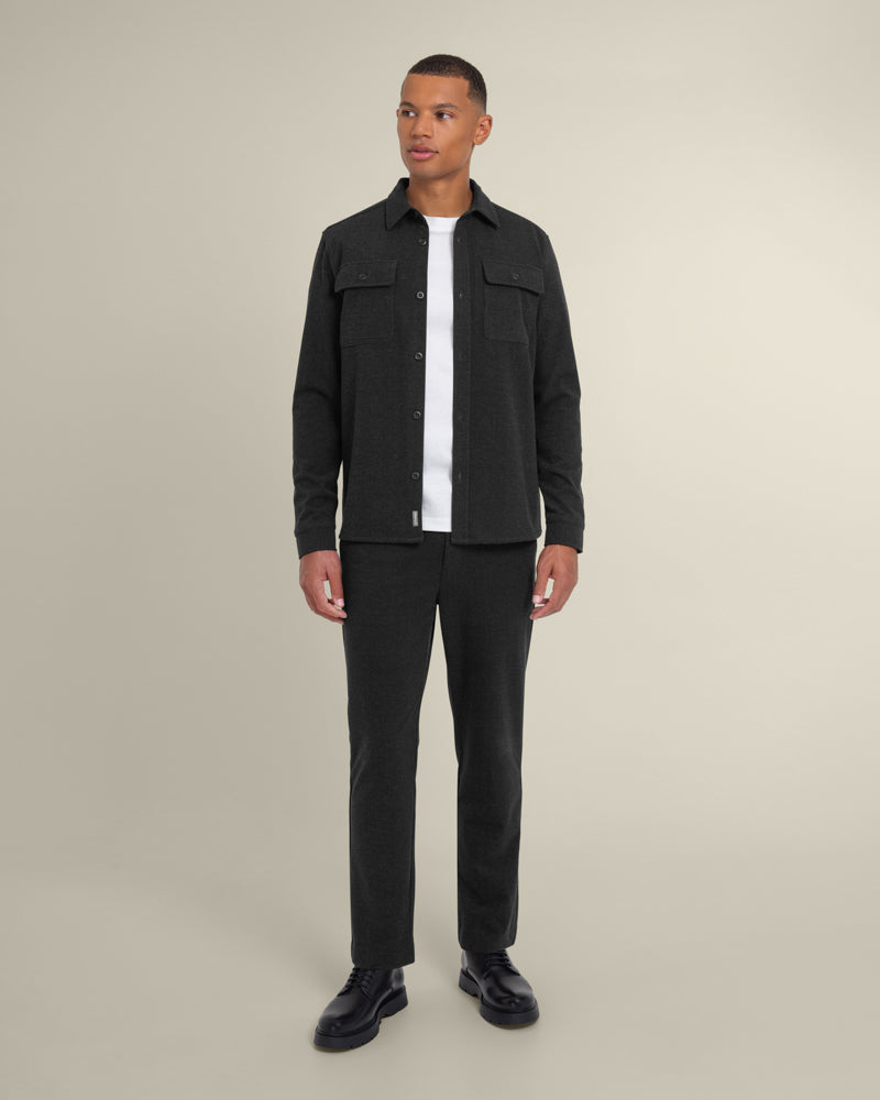 Larsson &amp; Co Men’s Malov Charcoal Jersey Casual Overshirt &amp; Trouser Set