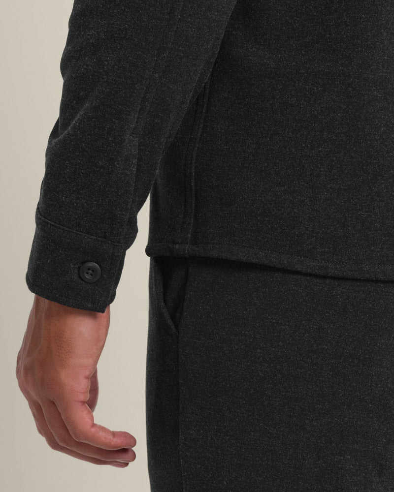 Larsson &amp; Co Men’s Malov Charcoal Jersey Casual Overshirt &amp; Trouser Set