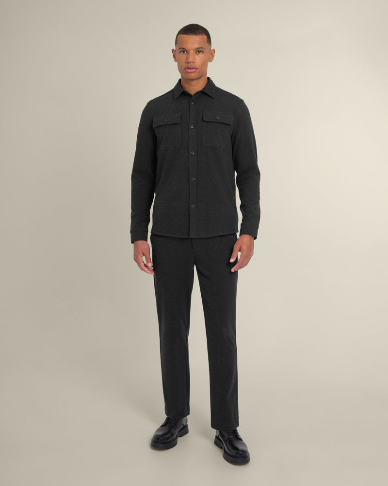 Larsson &amp; Co Men’s Malov Charcoal Jersey Casual Overshirt &amp; Trouser Set