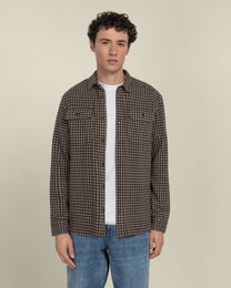 Ommel - Houndstooth Jersey Casual Overshirt