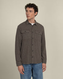 Ommel - Houndstooth Jersey Casual Overshirt