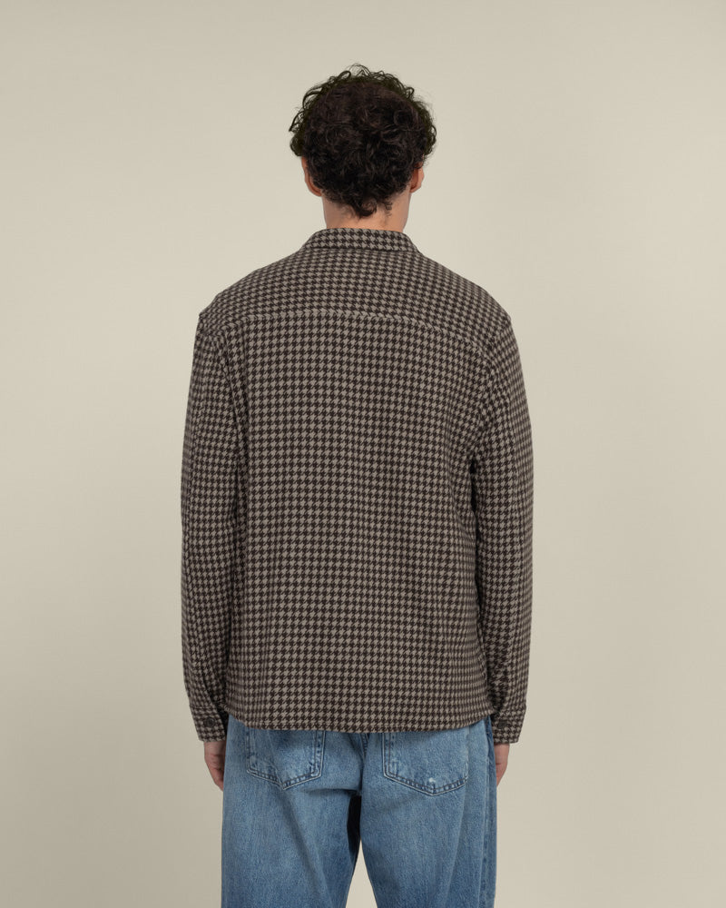 Ommel - Houndstooth Jersey Casual Overshirt