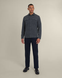 Ommel - Houndstooth Jersey Casual Overshirt