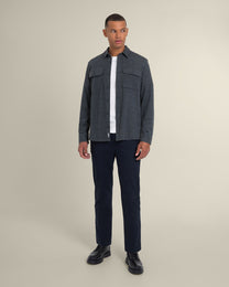 Ommel - Houndstooth Jersey Casual Overshirt