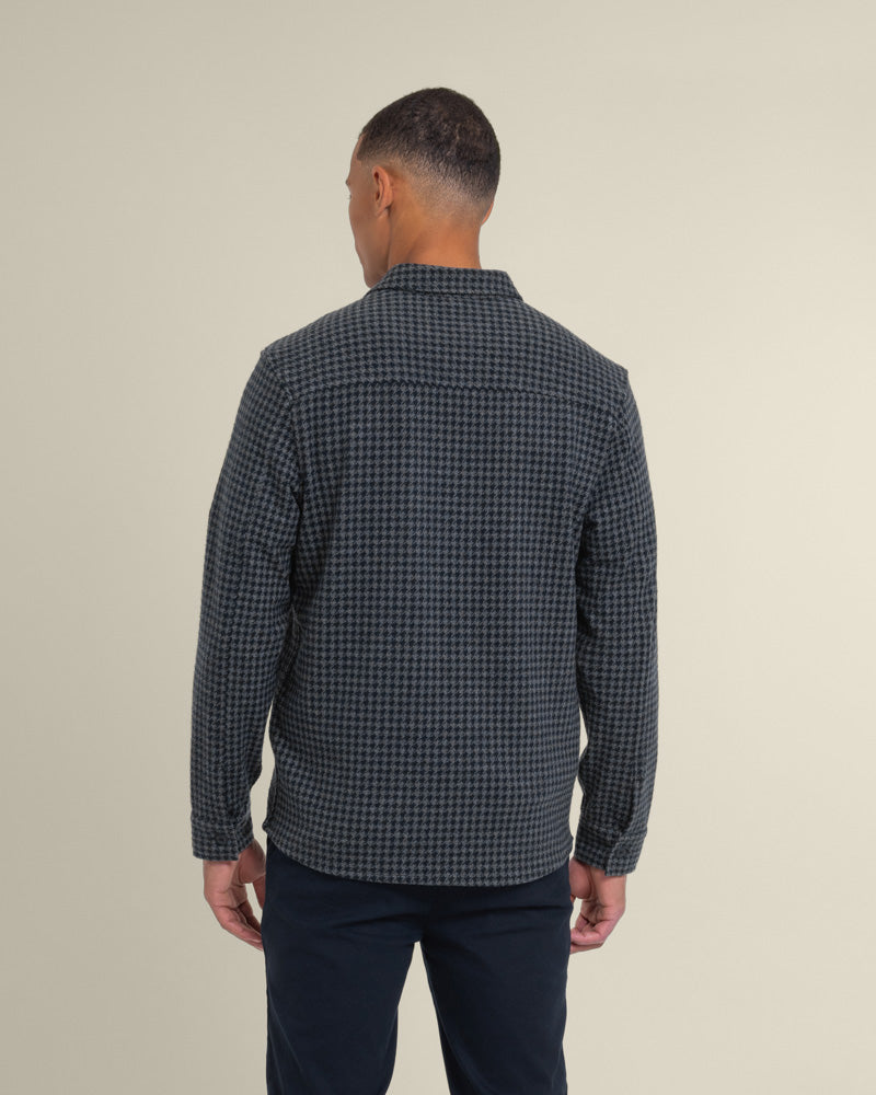 Ommel - Houndstooth Jersey Casual Overshirt
