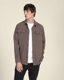 Herringbone Jersey Casual Overshirt