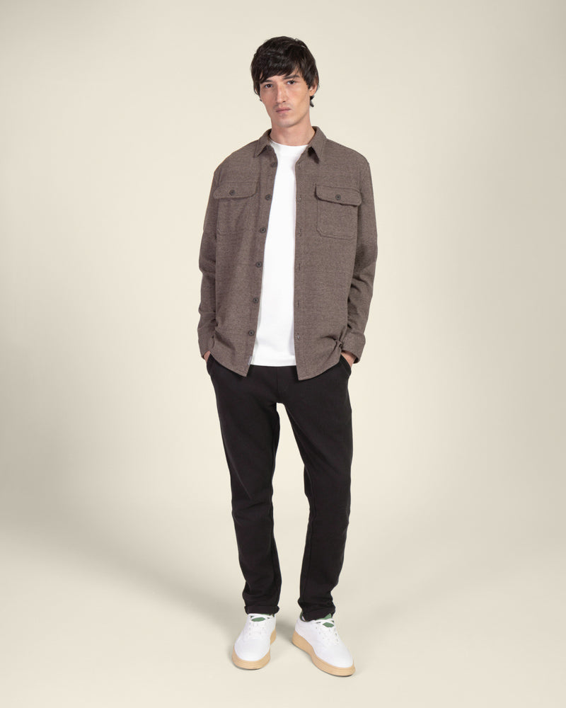 Herringbone Jersey Casual Overshirt