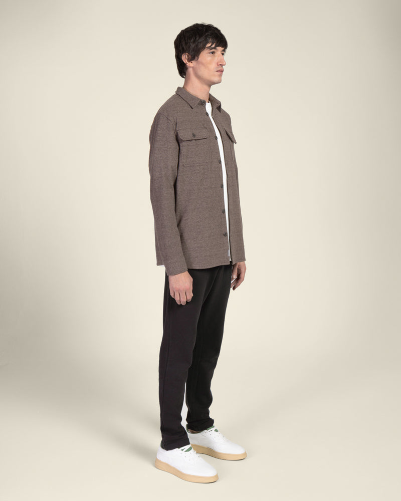 Herringbone Jersey Casual Overshirt