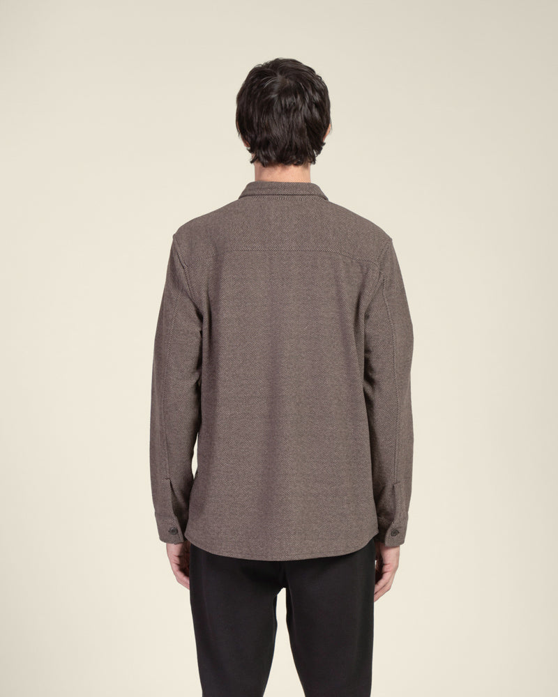 Herringbone Jersey Casual Overshirt