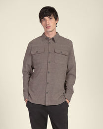 Herringbone Jersey Casual Overshirt