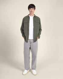 Herringbone Jersey Casual Overshirt