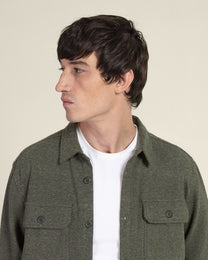 Herringbone Jersey Casual Overshirt