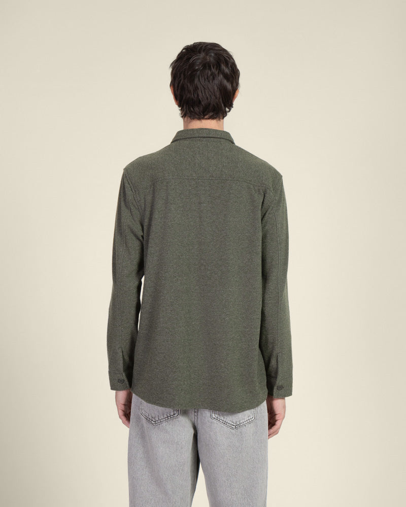 Herringbone Jersey Casual Overshirt