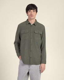 Herringbone Jersey Casual Overshirt
