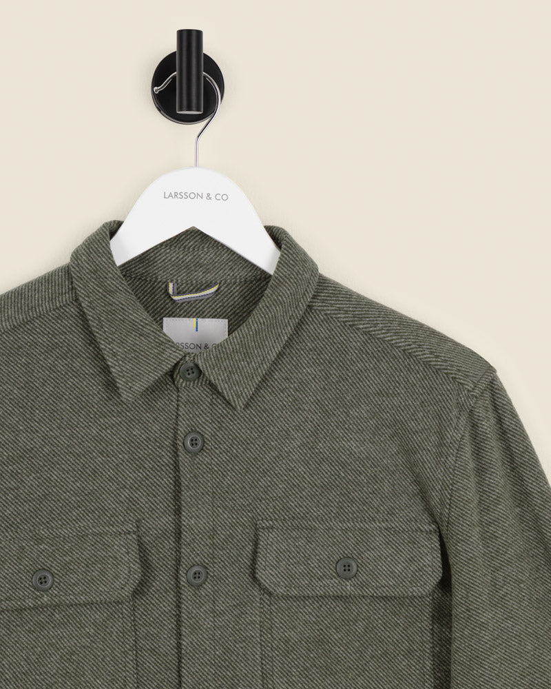 Herringbone Jersey Casual Overshirt
