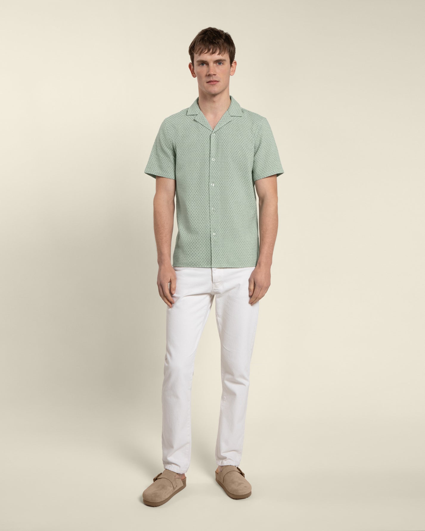 Mint Textured Short Sleeve Shirt
