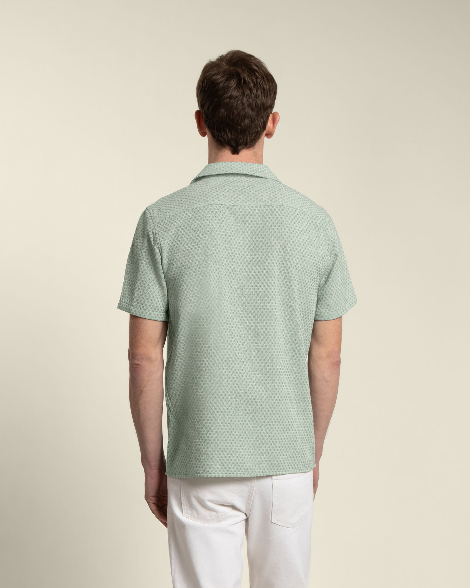 Mint Textured Short Sleeve Shirt