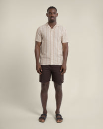 Aric - Jacquard Stripe Short Sleeve Shirt