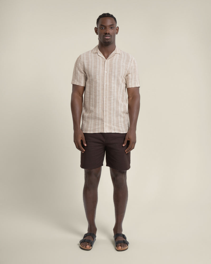 Aric - Jacquard Stripe Short Sleeve Shirt