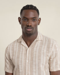 Aric - Jacquard Stripe Short Sleeve Shirt