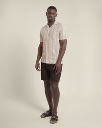 Aric - Jacquard Stripe Short Sleeve Shirt